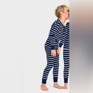 Baby Gap Striped Navy & Tan PJ Set Sz 18-24 Mo.